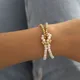Bracelets à breloques torsadés pour femmes perles en plastique élégantes bijoux de couple et