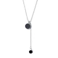 VOQ – collier rond en argent et noir pour femmes pendentif créatif Simple chaîne clavicule courte