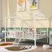 Metal House Bed Frame Full/Twin Size with Slatted Support