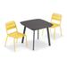 Oxford Garden Eiland 36-inch Carbon Square Dining Table with Kapri Side Chairs