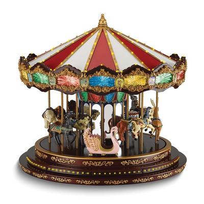 Curata Marquee Deluxe Lighted Rotating Carousel - Plays 20 Christmas Carols