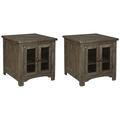 Signature Design by Ashley Danell Ridge End Table Set w/ Storage Wood in Brown | 25 H x 24 W x 26 D in | Wayfair PKG008527
