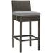 Breakwater Bay Havenside Home Bocabec Patio Wicker Rattan Bar Stool Wicker/Rattan in Gray/Brown | 39.5 H x 17.5 W x 18 D in | Wayfair