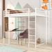Mason & Marbles Full Size Metal Loft Bed Wood in White | 79.5 H x 57 W x 79.5 D in | Wayfair 13819A1AC38141F4BFE378F80DBAE6BA