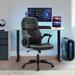 Inbox Zero Adjustable Ergonomic Faux Leather Swiveling PC & Racing Game Chair Faux Leather in Black | 42.5 H x 28 W x 26 D in | Wayfair