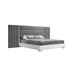 Wrought Studio™ Brightwell Panel Bed Wood & /Upholstered/Velvet in Brown/Gray/White | 49 H x 113 W x 83 D in | Wayfair