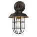 Breakwater Bay Emi Black/Bronze 15" H Outdoor Wall Lantern Glass/Metal/Steel in Brown/Gray | 14.8 H x 20 W x 8.8 D in | Wayfair