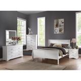 Charlton Home® Louis Philippe 6-Pcs Bedroom Set Upholstered in White | 47 H x 41 W x 85 D in | Wayfair FFB72FDCA23D4AE78661C801B88B4E33
