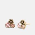 Coach Jewelry | Large Coach Tearose Crystal Stud Earrings | Color: Gold/Pink | Size: Os