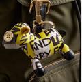 Burberry Accessories | New Burberry Cashmere And Leather Graffiti Print Charm | Color: Black/Yellow | Size: Os