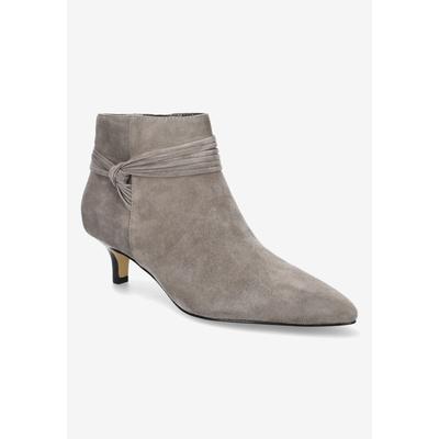 Extra Wide Width Women's Jani Bootie by Bella Vita in Grey Suede Leather (Size 10 WW)