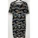 Lularoe Dresses | Lularoe Dress Julia Size Medium Black Aztec Scoop Neck Short Sleeve New B49 | Color: Black/Brown | Size: M