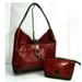 Dooney & Bourke Bags | Dooney & Bourke Maroon Croc Embossed Leather Logo Lock Sachel Hobo Shoulder Bag | Color: Purple/Red | Size: Os