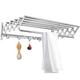 MHXY Retractable Wall Dryer Extendable Foldable Laundry Drying Rack Airer Washing Line Clothes Rod Towel Rail Coat Hanger With Bar Hook (Size : 70cm/27.6in)