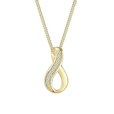 Elli DIAMONDS - Infinity Love Diamant (0.04 ct) 375 Gelbgold Ketten 1 ct Damen