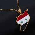 Bijoux pendentif carte de Syrie en acier inoxydable colliers de la présidence carte des Syriens