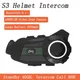Casque Bluetooth S3 pour moto avec caméra 1080P/2K pour 2 motocyclistes Intercom sur 800M