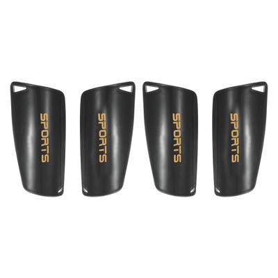 Size L Soccer Shin Pads, 4 Pack PVC Sport Protective Guard for Youth - Black