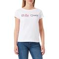 Love Moschino Womens with Glitter Love-Hate Print T-Shirt, Optical White, 42