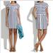 Madewell Dresses | Madewell Mini Dress Zipline Casual Knit Pockets Navy Blue Striped Cotton Sz S | Color: Blue/White | Size: S