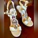 Michael Kors Shoes | Michael Michael Kors White Platform High Heels Sandals Shoes Size 7.5 | Color: White | Size: 7.5