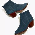 Madewell Shoes | *Like New* Madewell The Western Boot In Suede In Midnight Spruce, Size 8.5 (8h) | Color: Blue/Brown | Size: 8.5