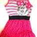 Disney Dresses | Disney Girls Minnie Mouse Dress, Pink, Sleeveless Size 7. Frilly Wavy Bottom Ruf | Color: Gray/Pink | Size: 7g