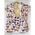 Anthropologie Jackets & Coats | Anthropologie Elevenses Retro-Look Butterfly Blazer . Size 6. | Color: Blue/Cream | Size: 6