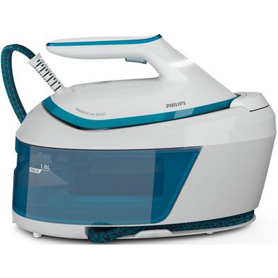 PHILIPS Dampfbügelstation "PerfectCare 6000 Series PSG6022/20", blau (blau, weiß), Dampfbügelstationen, OptimalTEMP, 500 g Dampfstoß Image