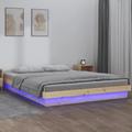 vidaXL LED Bed Frame 150x200 cm King Size Solid Wood