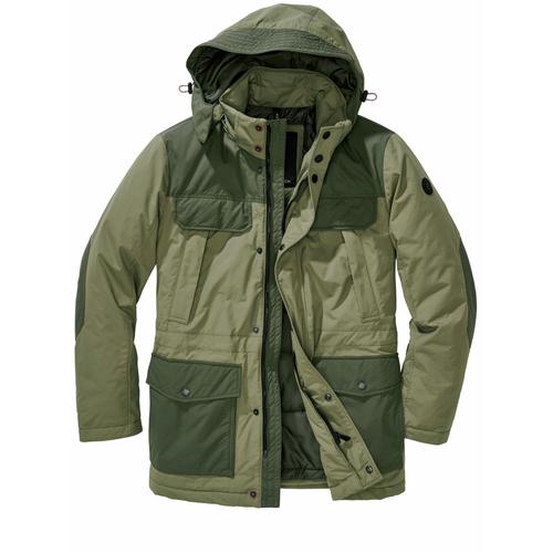 Mey & Edlich Herren Parkajacke Regular Fit Gruen einfarbig