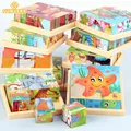 Puzzle 3D à six faces en bois pour enfant de 3 à 9 ans cubes de rangement jouets amusants 9