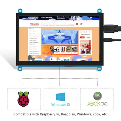 Écran Tactile TFT LCD pour Raspberry Pi 3 B +/4b 7 Pouces 1024x600 Puzzles TNT