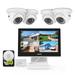 SANNCE 4 Channel 4-Camera Wired CCTV Security Surveillance System IP66 Outdoor Waterproof Remote Access Motion Detection