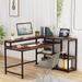 55 Inch Reversible L Shaped Desk with Storage Shelf, Corner Desk for Home Office