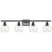 Athens 6" 4 Light 36" LED Bath Light - Matte Black - Clear Shade