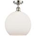 Athens 12" Semi-Flush Mount - Polished Nickel - Matte White Shade