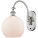 Ballston Athens 8" LED Sconce - Nickel Finish - Matte White Shade