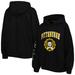 Women's Tommy Hilfiger Black Pittsburgh Steelers Becca Drop Shoulder Pullover Hoodie