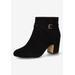 Extra Wide Width Women's Arlette Bootie by Bella Vita in Black Suede Leather (Size 7 WW)