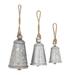 Set Of 3 Grey Metal Rustic Windchime by Quinn Living in Grey