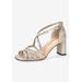 Wide Width Women's Aliette Sandals by Bella Vita in Soft Gold Metallic (Size 9 W)