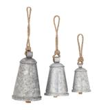 Set Of 3 Grey Metal Rustic Windchime by Quinn Living in Grey