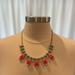 J. Crew Jewelry | J. Crew Mint/Pink Rhinestone Statement Necklace | Color: Green/Pink | Size: Os