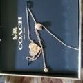 Coach Jewelry | Coach Gold Plated Swarsowski On C Adj Bracelet Gorgeous Boxed | Color: Gold/White | Size: Os