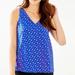 Lilly Pulitzer Tops | Like New! Lilly Pulitzer “Florin” Moroccan Metallic Silk Dot Sleeveless Tank Top | Color: Blue/Purple | Size: Xl