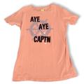 J. Crew Shirts & Tops | Crewcuts Aye Aye Captain Pirate Graphic Short Sleeve Tee Boys 12 Salmon Coral | Color: Orange/Pink | Size: 12b
