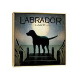 East Urban Home 'Moonrise Black Dog Labrador Lake' by Ryan Fowler Vintage Advertisement on Wrapped Canvas in Black/Gray/Green | Wayfair