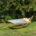 Freeport Park® Hembree Classic Hammock w/ Stand Polyester/Cotton in Gray/White/Brown | 48 H x 164 W x 59 D in | Wayfair BAYI7992 39866149