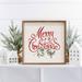 The Holiday Aisle® Watercolor Merry Christmas Holly White Wood in Brown | 16 H x 16 W x 1.5 D in | Wayfair 5B9E92FA5BD0485AA9C4A105C957F035